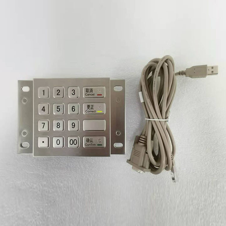 Το περίπτερο Pin Pad DES 3DES Stainless Steel πληρωμής του ATM κρυπτογράφησε το μέταλλο με 16 κλειδιά